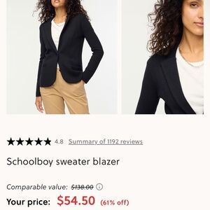 J. Crew schoolboy knit sweater blazer NWOT